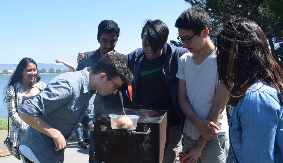 Students BBQ at the Berkeley Marina.