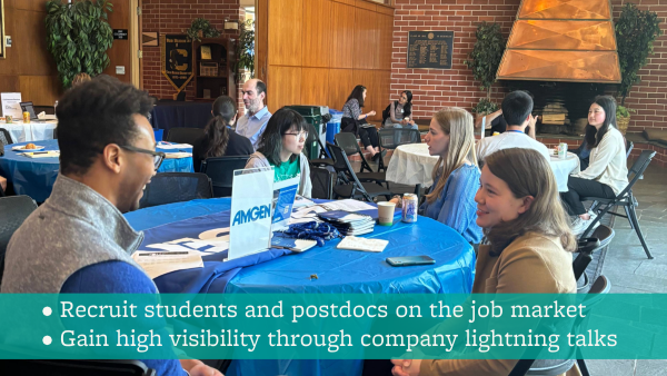 Companies network with postdocs and students on the job market at the spring IAP symposium