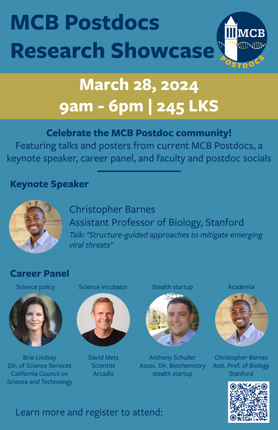 MCB Postdocs Research Showcase event flyer