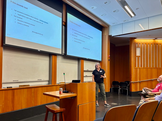 Alumni presenting at the symposium