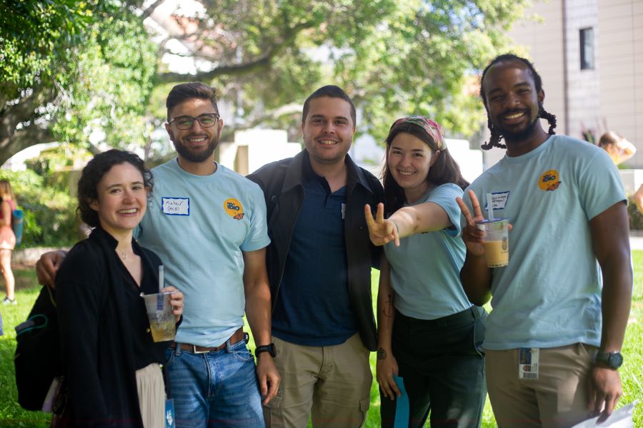 Attendees building community on the Barker Lawn during the conference