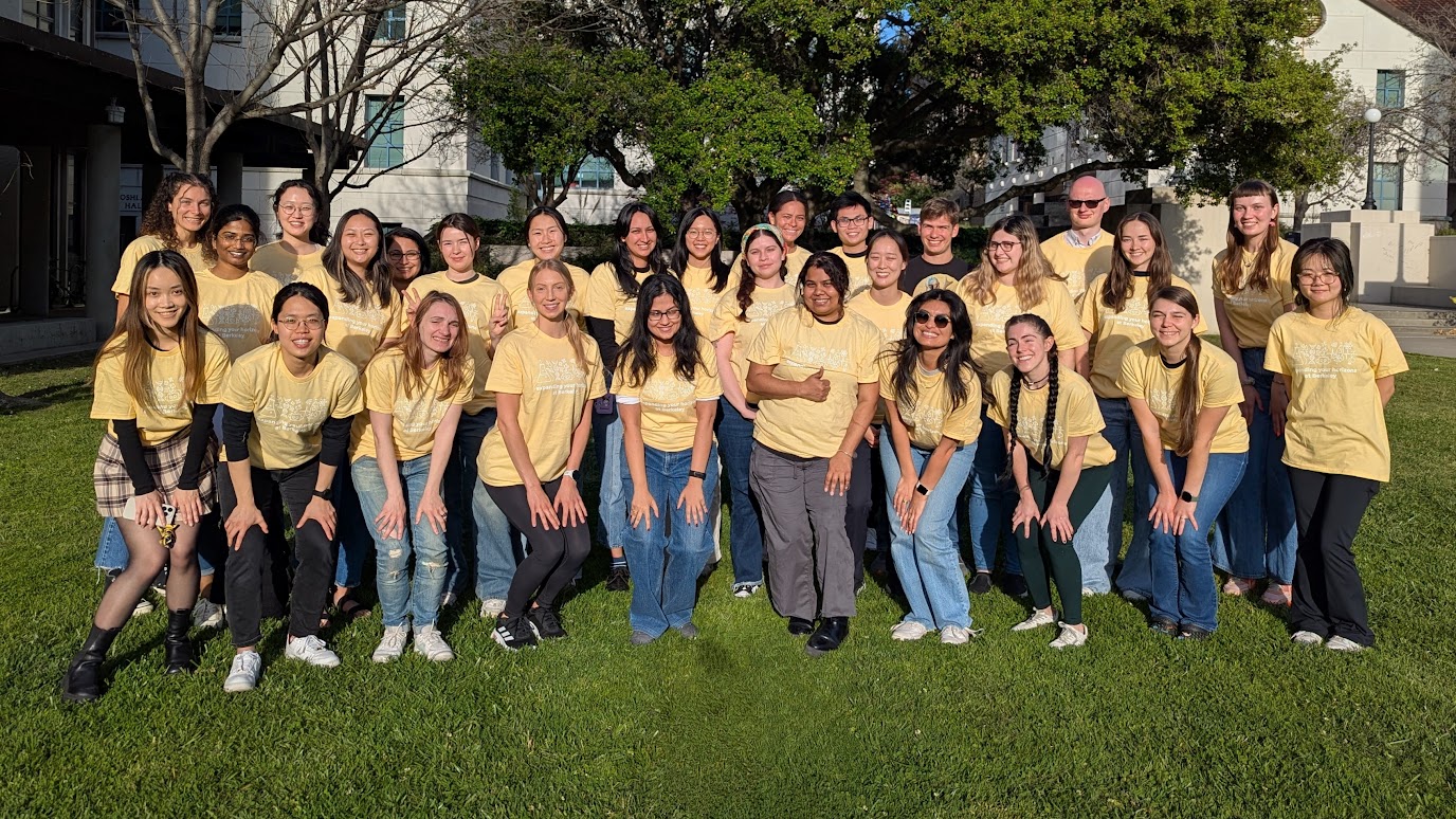 Members of the organizing team posing on Barker Lawn after a day of hard work.
