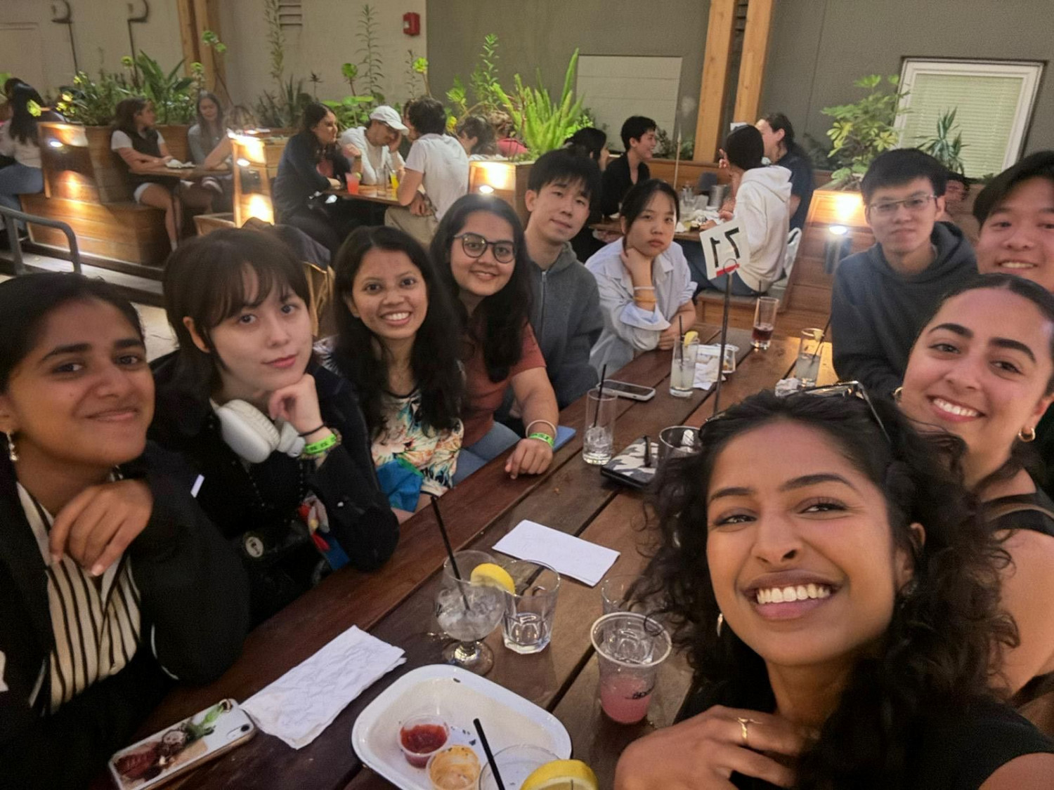 MBT cohort socializing over dinner