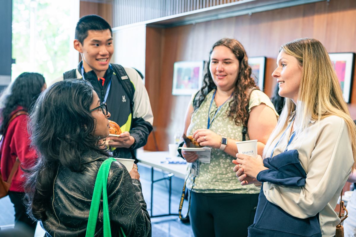 Master of Biotech students mingle at orientation